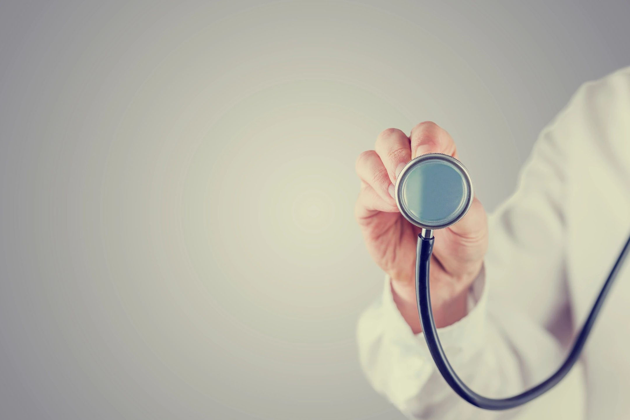 closeup shot of the stethoscope in the hand